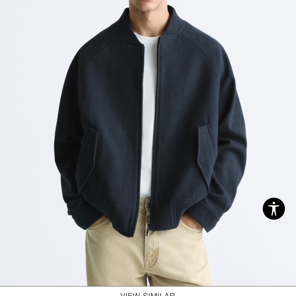 Zara wool blend bomber jacket